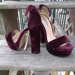 Steve Madden Maroon Velvet 4 inch heels